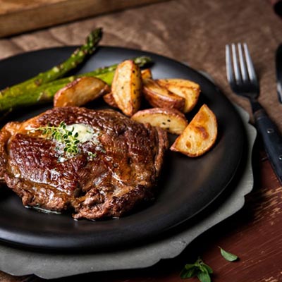 steak on a plate